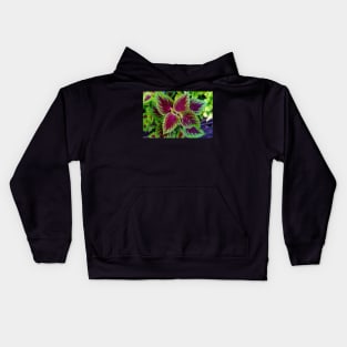 red and green leaves Kids Hoodie